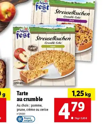 Lidl Tarte au crumble offre