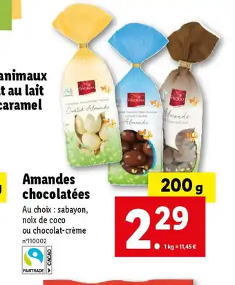 Lidl Amandes chocolatées offre