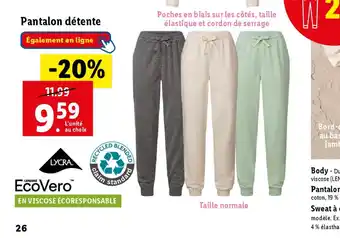 Lidl Pantalon détente offre