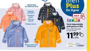 Lidl Veste imperméable petit garçon et fille offre