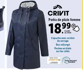 Lidl CRIVIT Parka de pluie femme offre