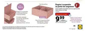Lidl Étagère à suspendre ou panier de rangement offre