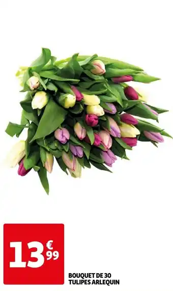 Auchan BOUQUET DE 30 TULIPES ARLEQUIN offre