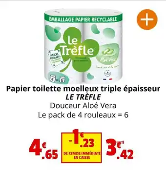 Coccimarket Papier toilette moelleux triple épaisseur LE TRÈFLE offre