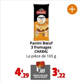 Coccinelle Supermarché Panini Bœuf 3 fromages CHARAL offre