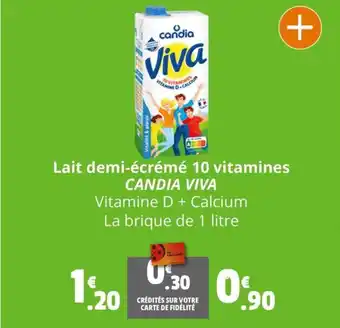 Coccinelle Supermarché Lait demi-écrémé 10 vitamines CANDIA VIVA offre