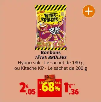 Coccinelle Supermarché Bonbons TÊTES BRÛLÉES offre