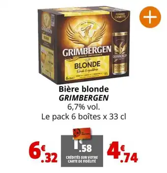 Coccinelle Supermarché Bière blonde GRIMBERGEN offre
