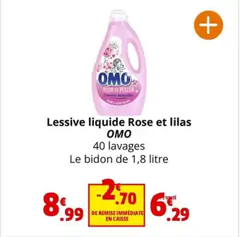 Coccinelle Supermarché Lessive liquide Rose et lilas OMO offre