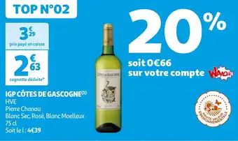 Auchan IGP CÔTES DE GASCOGNE(¹) offre