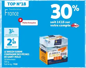 Auchan LE BREIZH SURIMI COMPAGNIE DES PÊCHES DE SAINT-MALO offre