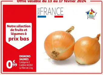 Auchan OIGNONS JAUNES offre