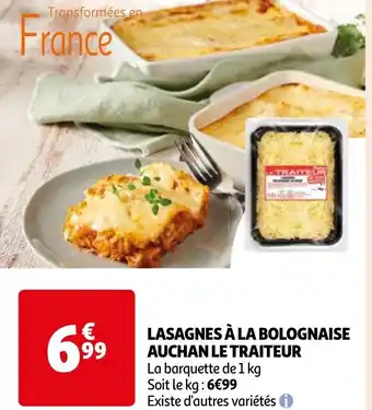 Auchan LASAGNES À LA BOLOGNAISE AUCHAN LE TRAITEUR offre