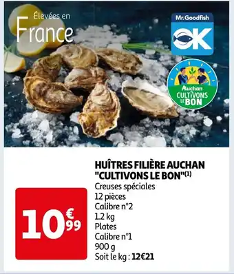Auchan HUÎTRES FILIÈRE AUCHAN "CULTIVONS LE BON"(¹) offre
