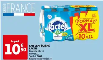 Auchan LAIT DEMI-ÉCRÉMÉ LACTEL offre