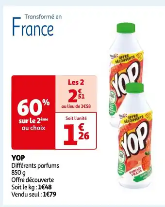 Auchan YOP Différents parfums 850 g offre