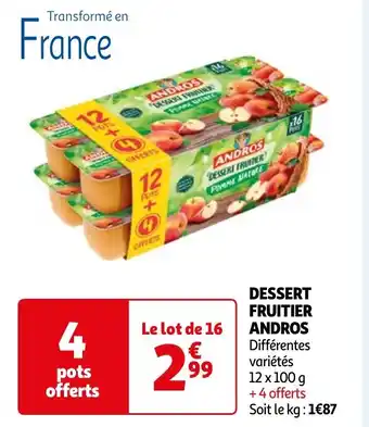 Auchan DESSERT FRUITIER ANDROS offre
