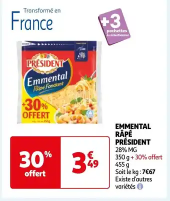 Auchan EMMENTAL RÂPÉ PRÉSIDENT offre