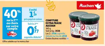 Auchan CONFITURE EXTRA FRAISE AUCHAN offre