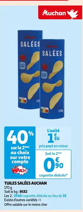 Auchan TUILES SALÉES AUCHAN offre