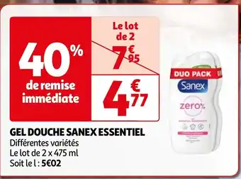 Auchan GEL DOUCHE SANEX ESSENTIEL offre