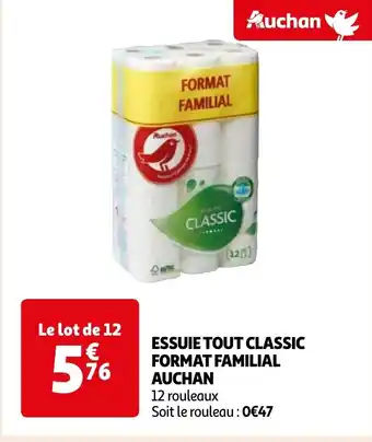 Auchan ESSUIE TOUT CLASSIC FORMAT FAMILIAL AUCHAN offre