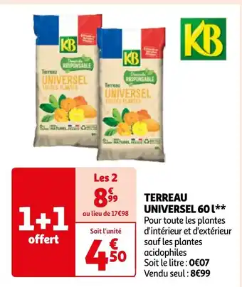 Auchan TERREAU UNIVERSEL 60 L offre