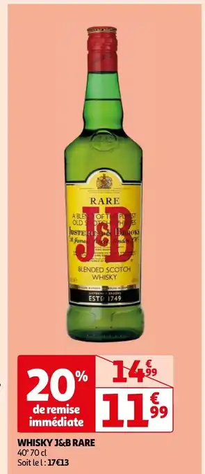 Auchan WHISKY J&B RARE 40° 70 cl offre