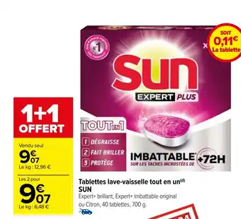 Carrefour Tablettes lave-vaisselle tout en un(d) SUN offre
