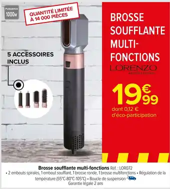 Carrefour Brosse soufflante multi-fonctions Réf. : LORO72 offre