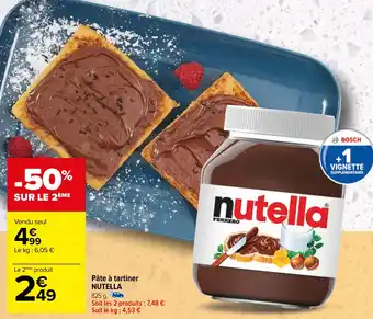 Carrefour Pâte à tartiner NUTELLA offre