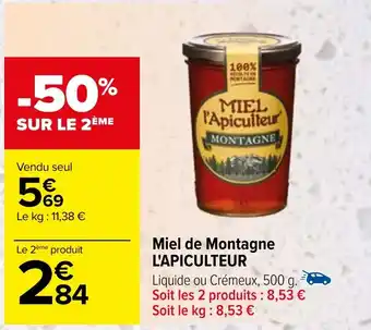 Carrefour Miel de Montagne L'APICULTEUR offre