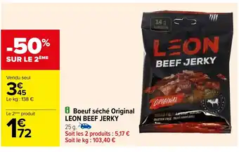 Carrefour i Boeuf séché Original LEON BEEF JERKY offre
