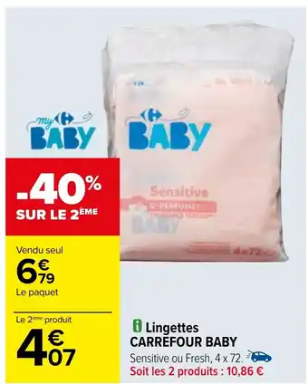 Carrefour i Lingettes CARREFOUR BABY offre
