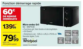 Carrefour Micro-ondes Gril Réf. : MWP103B offre