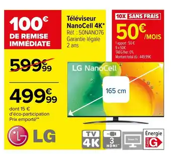 Carrefour Téléviseur NanoCell 4K* offre