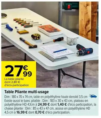 Carrefour Table Pliante multi-usage offre