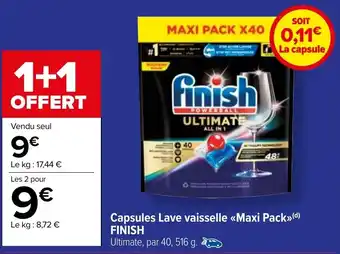 Carrefour Market Capsules Lave vaisselle <<Maxi Pack>>(d) FINISH offre