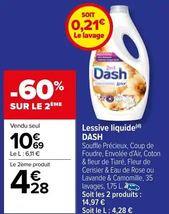 Carrefour Market Lessive liquide(d) DASH offre