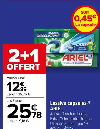 Carrefour Market Lessive capsules(d) ARIEL offre