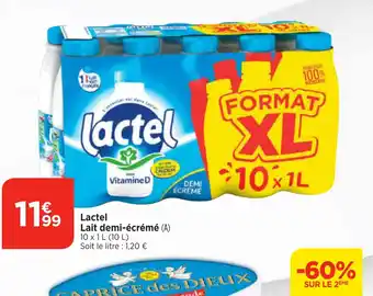 Maximarché Lactel Lait demi-écrémé (A) offre