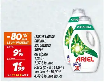 ARIEL LESSIVE LIQUIDE ORIGINAL X30 LAVAGES(b)