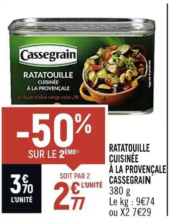 Petit Casino CASSEGRAIN RATATOUILLE CUISINÉE À LA PROVENÇALE offre