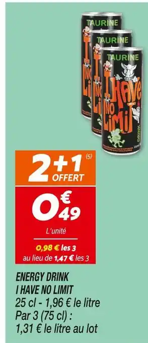 Netto I HAVE NO LIMIT ENERGY DRINK offre