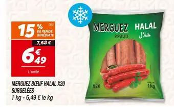 Netto MERGUEZ BŒUF HALAL X20 SURGELÉES offre