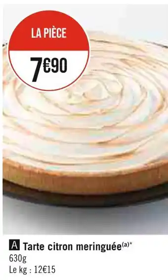Géant Casino Tarte citron meringuée offre