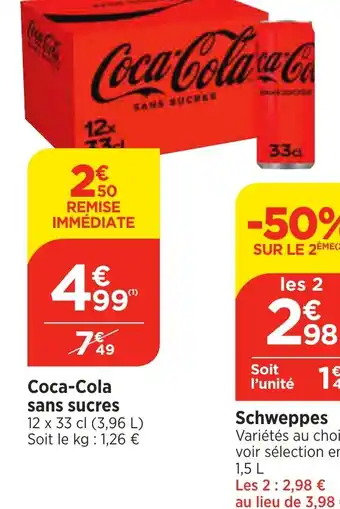 Maximarché Coca-Cola sans sucres offre