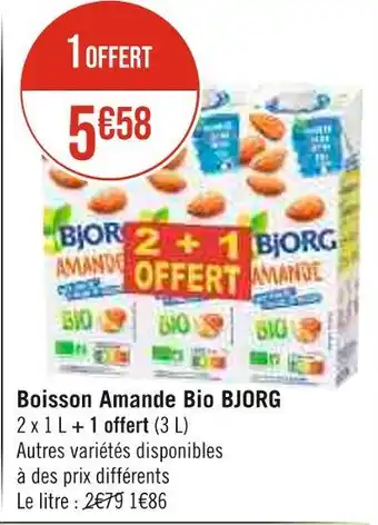 Géant Casino BJORG Boisson Amande Bio offre