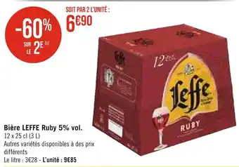 Géant Casino LEFFE Bière Ruby 5% vol offre