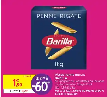 Intermarché BARILLA PÂTES PENNE RIGATE offre